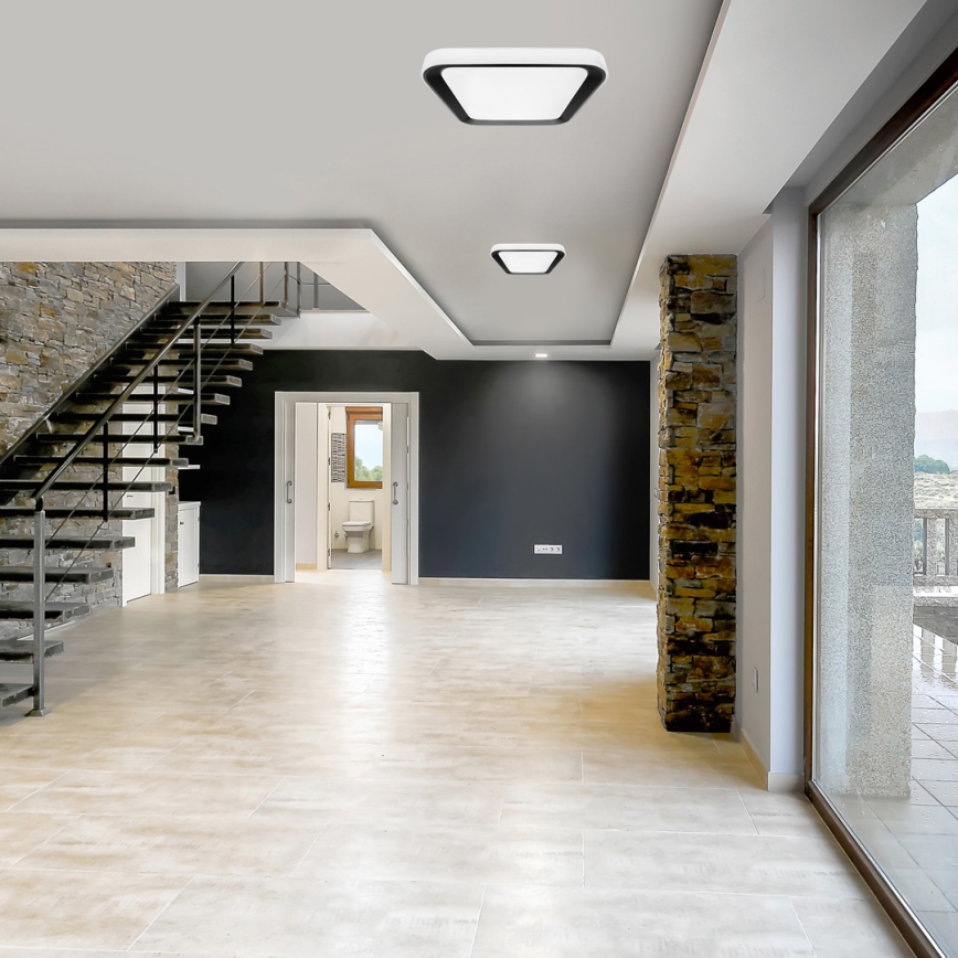LED Dimmabilno stropno svjetlo QUADRO LED/38W/230V 3000-6000K bijela/crna + daljinski upravljač