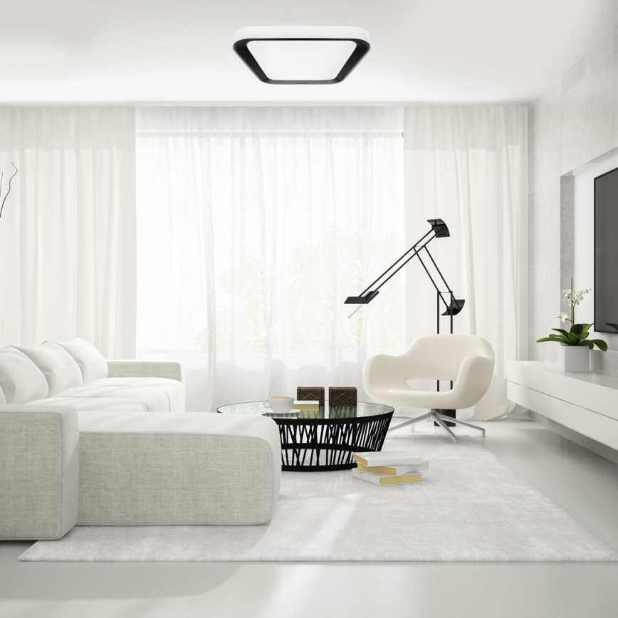 LED Dimmabilno stropno svjetlo QUADRO LED/66W/230V 3000-6000K bijela/crna + daljinski upravljač