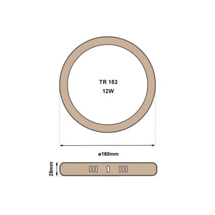 LED Stropna svjetiljka RING LED/12W/230V 4200K pr. 16 cm smeđa