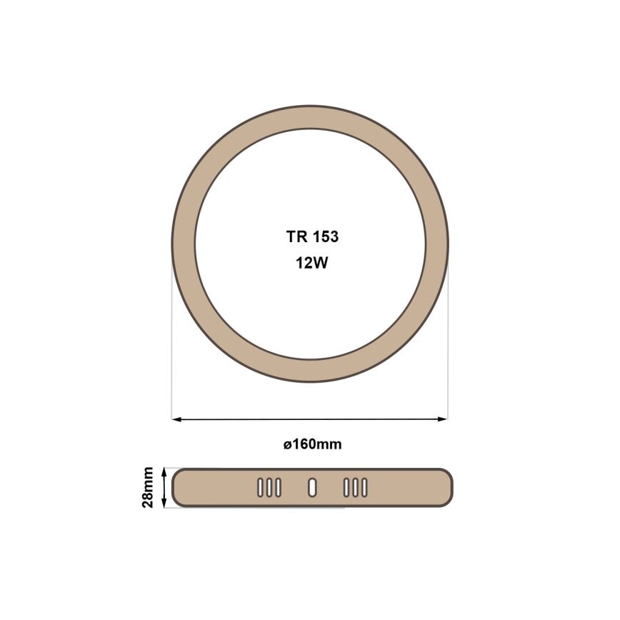 LED Stropna svjetiljka RING LED/12W/230V 4200K pr. 16 cm smeđa
