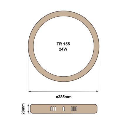 LED Stropna svjetiljka RING LED/24W/230V 4200K pr. 28,5 cm smeđa