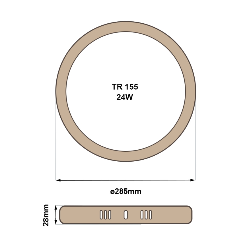LED Stropna svjetiljka RING LED/24W/230V 4200K pr. 28,5 cm smeđa