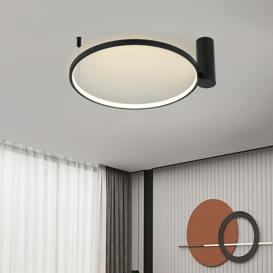 LED stropna svjetiljka RING S LED/34W/230V 3000/4000/6000K Ø 60 cm crna