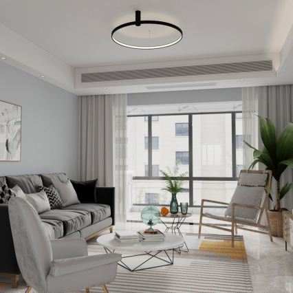 LED stropna svjetiljka RING S LED/34W/230V 3000/4000/6000K Ø 60 cm crna