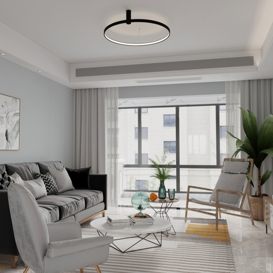 LED stropna svjetiljka RING S LED/34W/230V 3000/4000/6000K Ø 60 cm crna