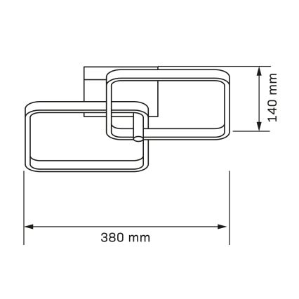 LED stropna svjetiljka ROBERT LED/25W/230V 25x38 cm crna
