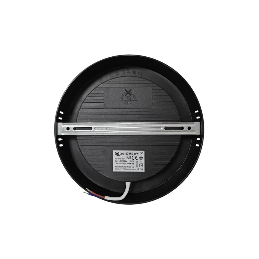 LED Stropna svjetiljka ROUND LED/18W/230V 4000K pr. 21,7 cm crna