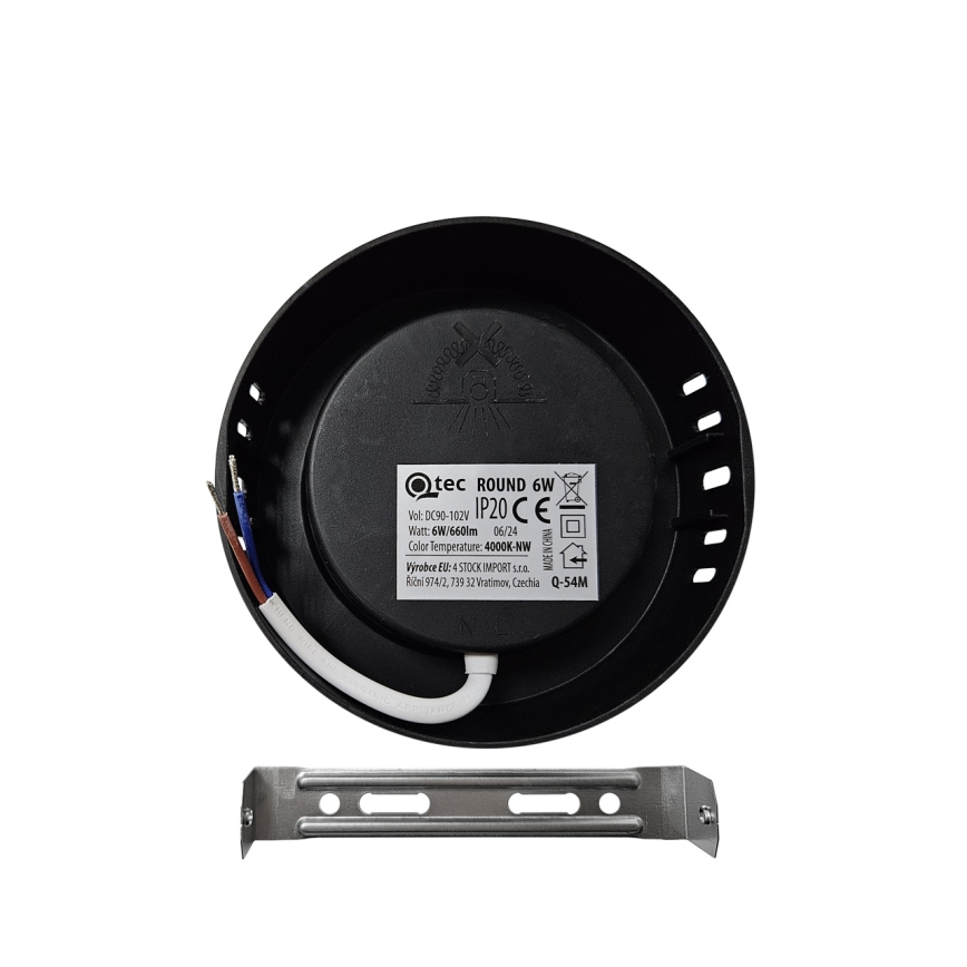 LED Stropna svjetiljka ROUND LED/6W/230V 4000K pr. 12,1 cm crna