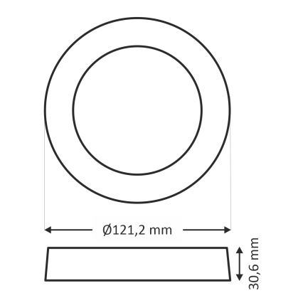 LED Stropna svjetiljka ROUND LED/6W/230V 4000K pr. 12,1 cm crna