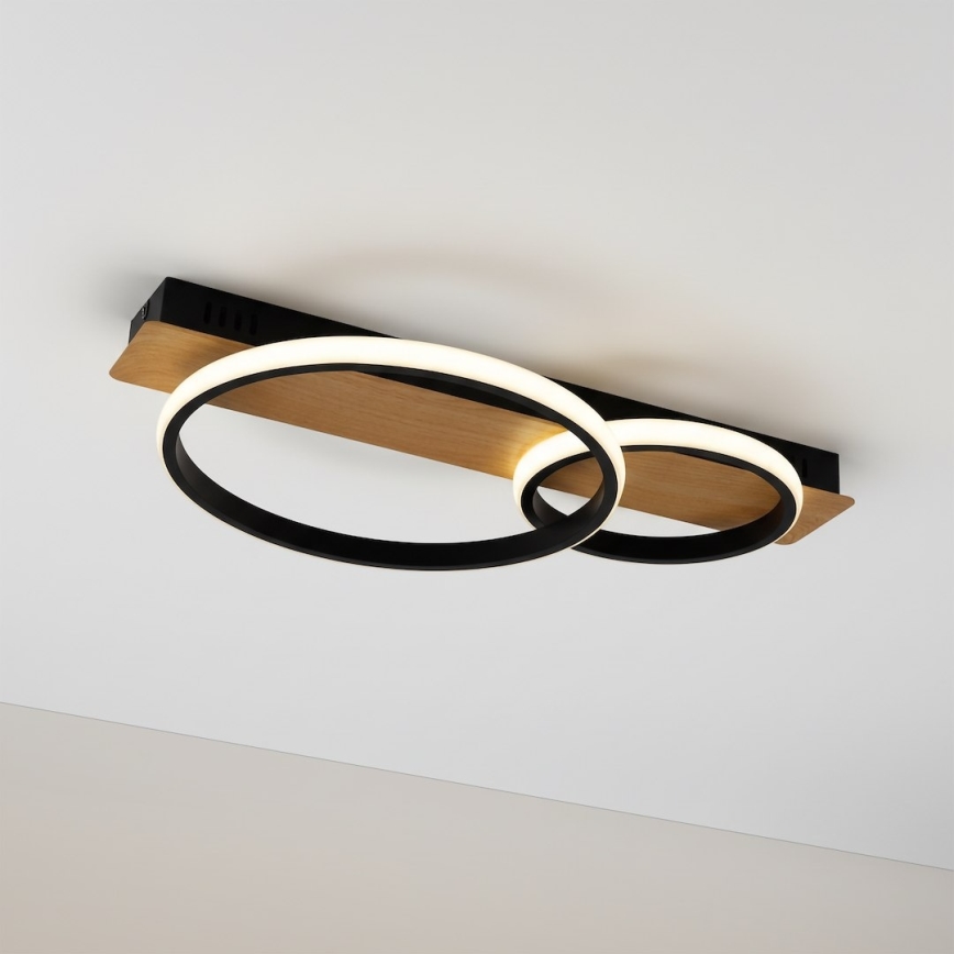 LED stropna svjetiljka ROWENA LED/14W/230V crna/smeđa