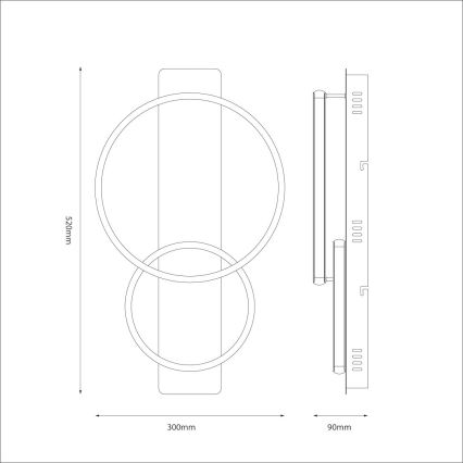 LED stropna svjetiljka ROWENA LED/14W/230V crna/smeđa