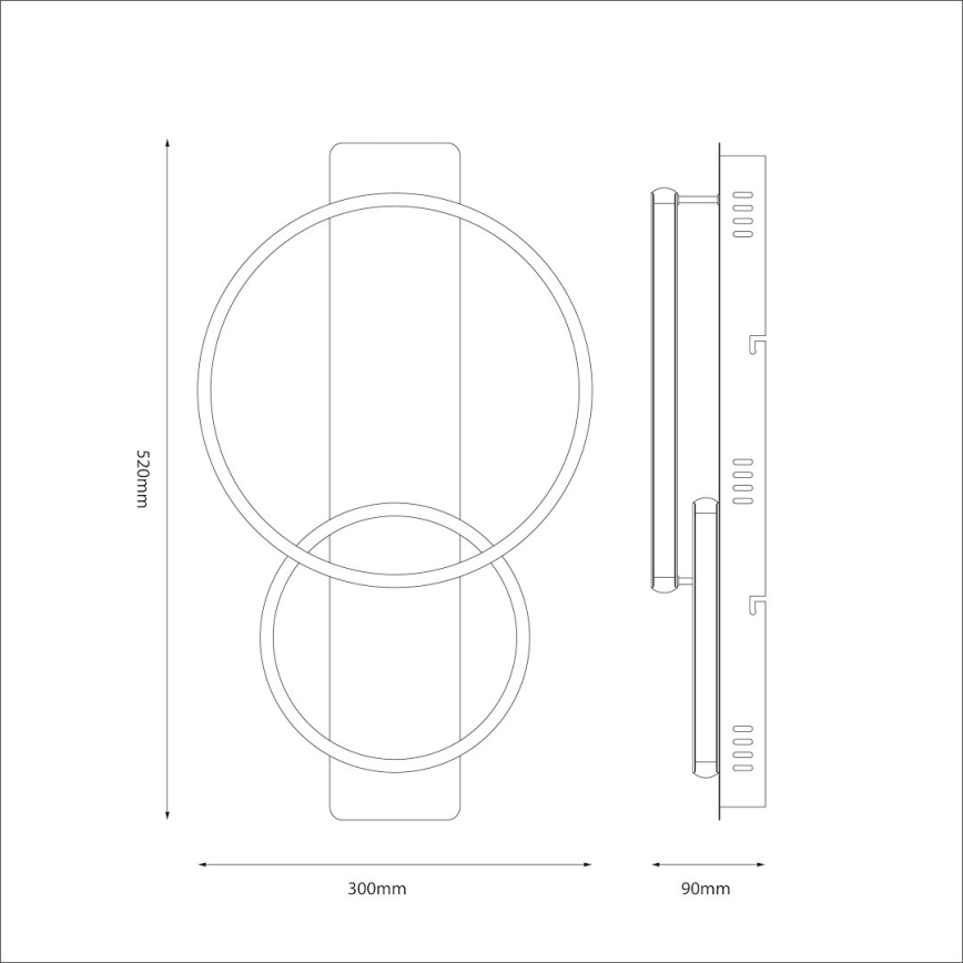 LED stropna svjetiljka ROWENA LED/14W/230V crna/smeđa
