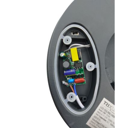 LED kupaonsko stropno svjetlo s detektorom pokreta LED/20W/230V 3000/4000/6500K prom. 23 cm IP54 antracit