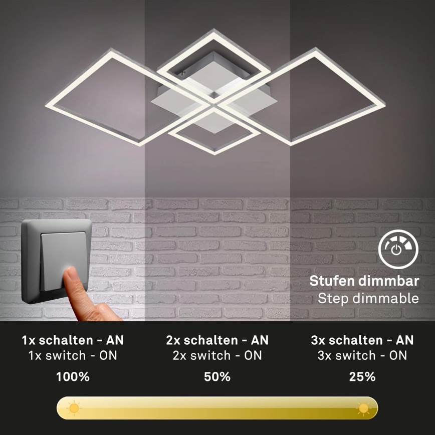 LED stropna svjetiljka s mogućnošću prigušenja LED/42W/230V 3000K matni krom