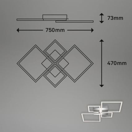 LED stropna svjetiljka s mogućnošću prigušenja LED/42W/230V 3000K matni krom
