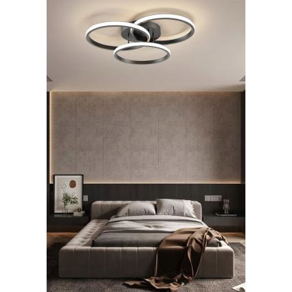 LED stropna svjetiljka s prigušivanjem LED/70W/230V 3000-6500K crna + daljinski upravljač