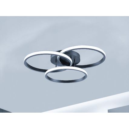 LED stropna svjetiljka s prigušivanjem LED/70W/230V 3000-6500K crna + daljinski upravljač