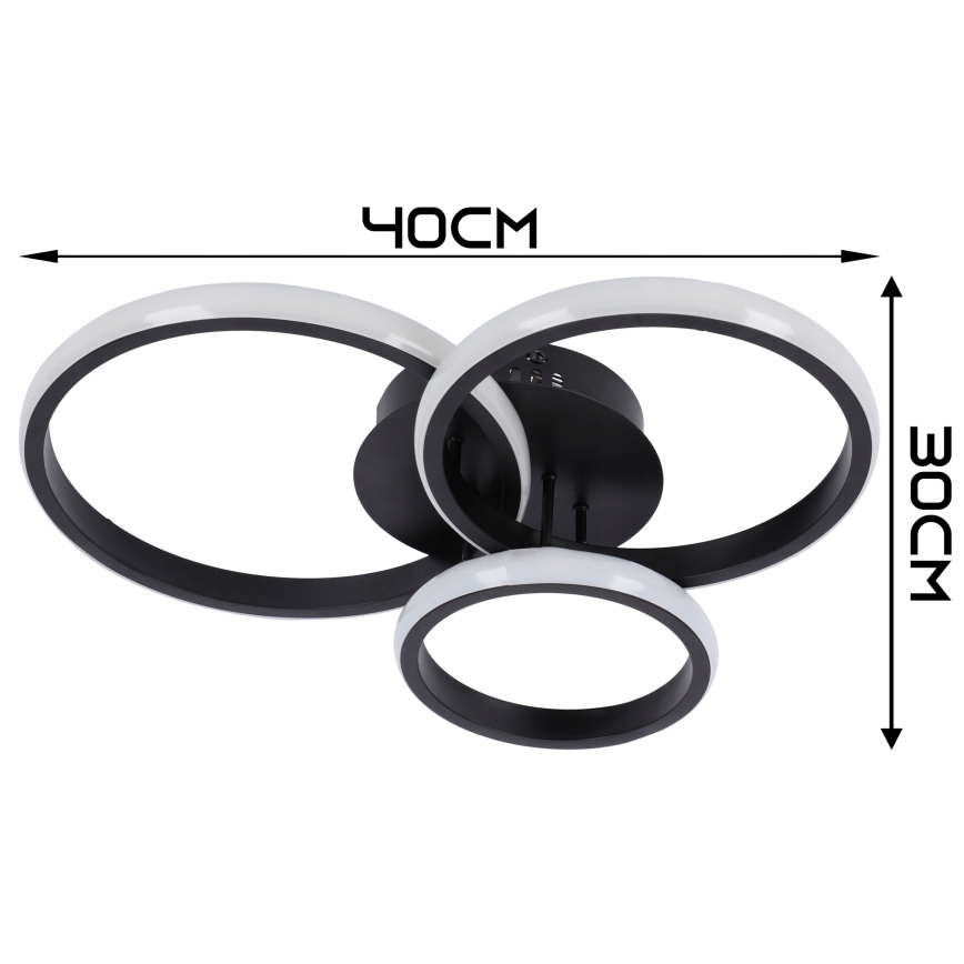 LED stropna svjetiljka s prigušivanjem LED/70W/230V 3000-6500K crna + daljinski upravljač