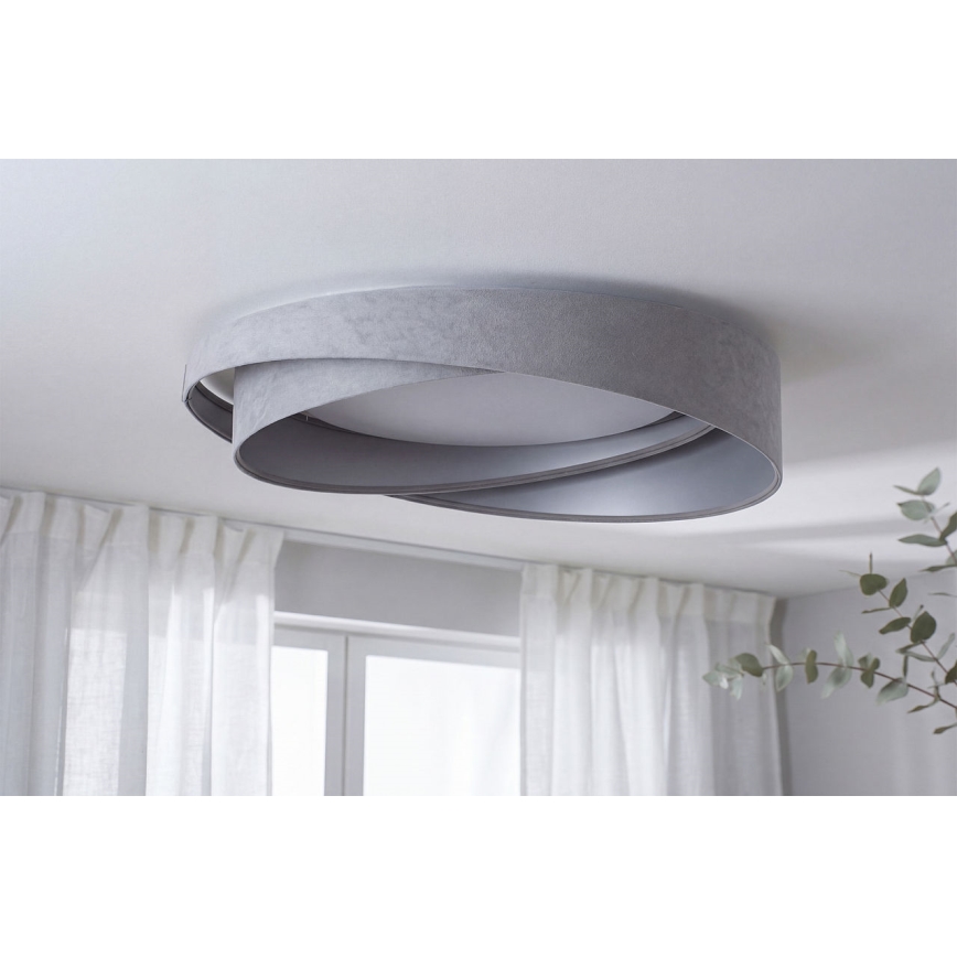 LED prigušiva stropna svjetiljka SMART GALAXY MODERN LED/24W/230V 3000-6500K Ø 55 cm siva/srebrna + s daljinskim upravljačem