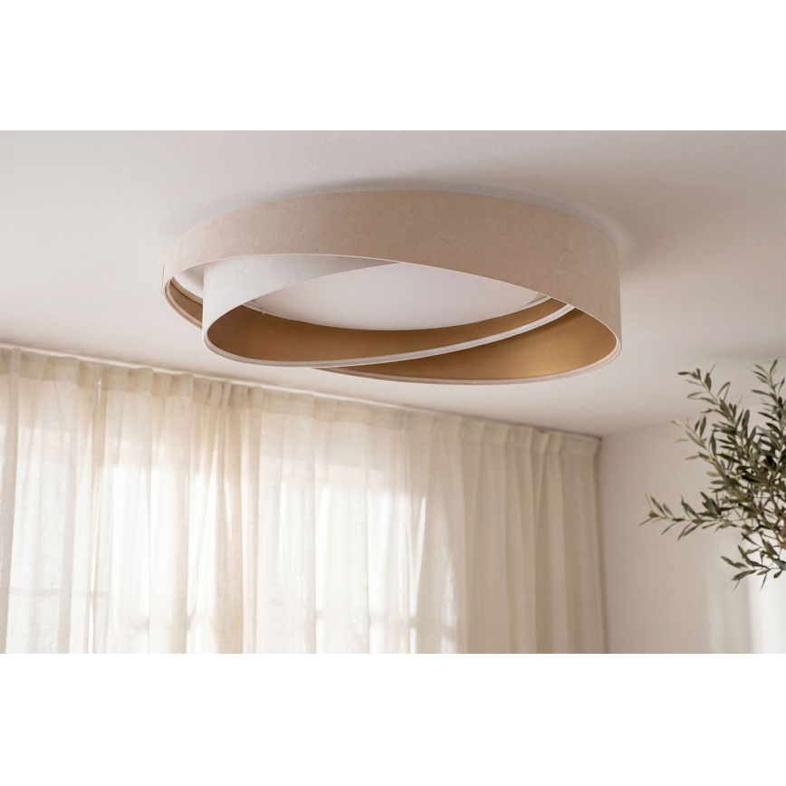 LED prigušivo stropno svjetlo SMART GALAXY MODERN LED/24W/230V 3000-6500K Ø 55 cm bež/bijela/zlatna + daljinski upravljač