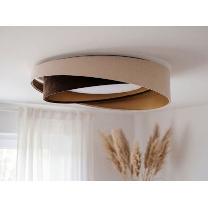 LED prigušivo stropno svjetlo SMART GALAXY MODERN LED/24W/230V 3000-6500K Ø 55 cm bež/smeđe/zlatno + daljinsko upravljanje