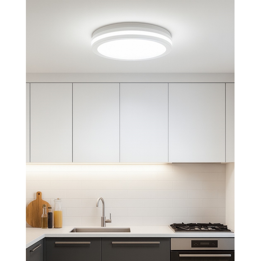 LED stropno svjetlo za kupaonicu s detektorom pokreta LED/20W/230V 3000/4000/6500K Ø 23 cm IP54 bijela