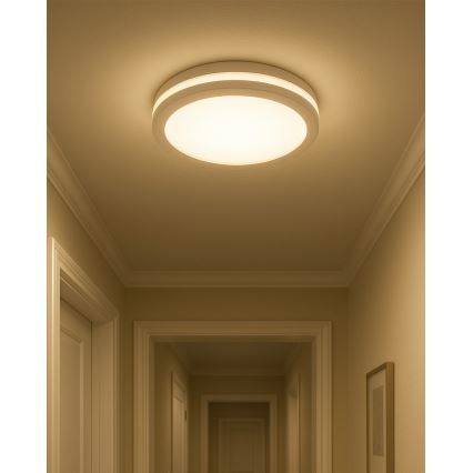 LED stropno svjetlo za kupaonicu s detektorom pokreta LED/20W/230V 3000/4000/6500K Ø 23 cm IP54 bijela