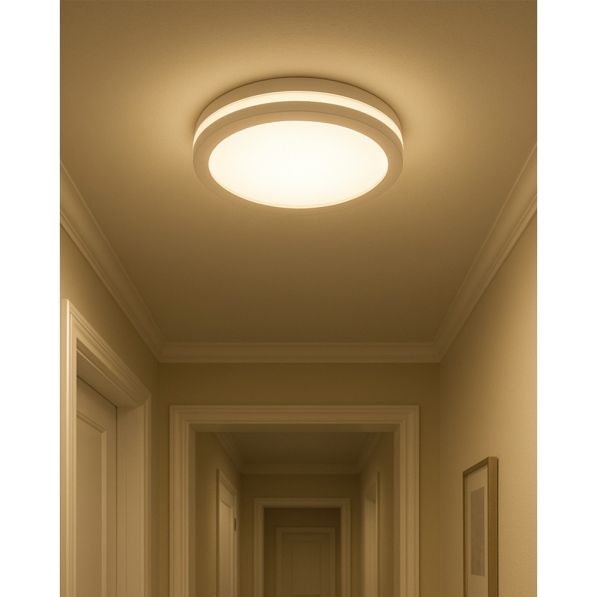 LED stropno svjetlo za kupaonicu s detektorom pokreta LED/20W/230V 3000/4000/6500K Ø 23 cm IP54 bijela