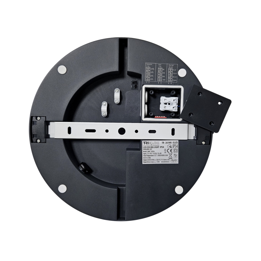 LED Stropna kupaonska svjetiljka sa senzorom ELLÉ LED/24W/230V 3000/4000/6500K promjer 26 cm IP54 antracit