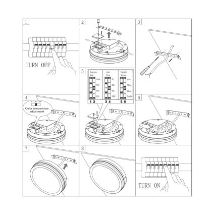 LED Stropna kupaonska svjetiljka sa senzorom ELLÉ LED/24W/230V 3000/4000/6500K promjer 26 cm IP54 antracit