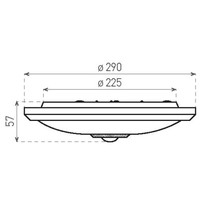 LED stropna svjetiljka s detektorom pokreta i sumraka i modulom za nuždu MANA LED/16W/230V 1500 mAh promjer 29 cm bijela