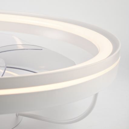 LED Prigušiva stropna svjetiljka s ventilatorom FARGO LED/37W/230V bijela + daljinski upravljač