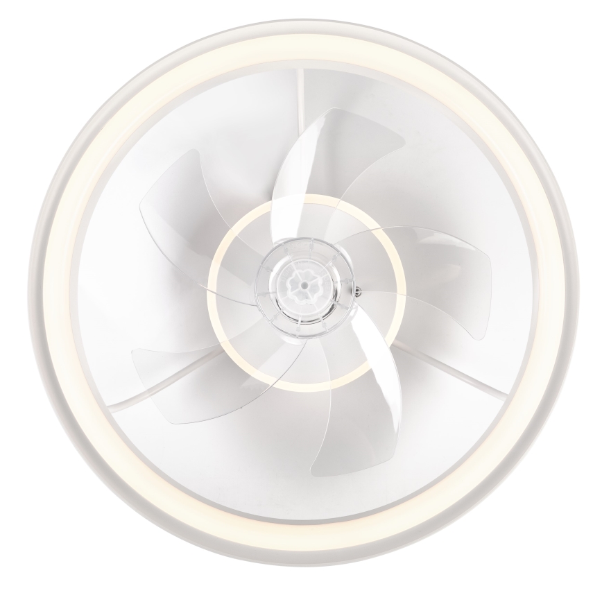 LED Prigušiva stropna svjetiljka s ventilatorom FARGO LED/37W/230V bijela + daljinski upravljač