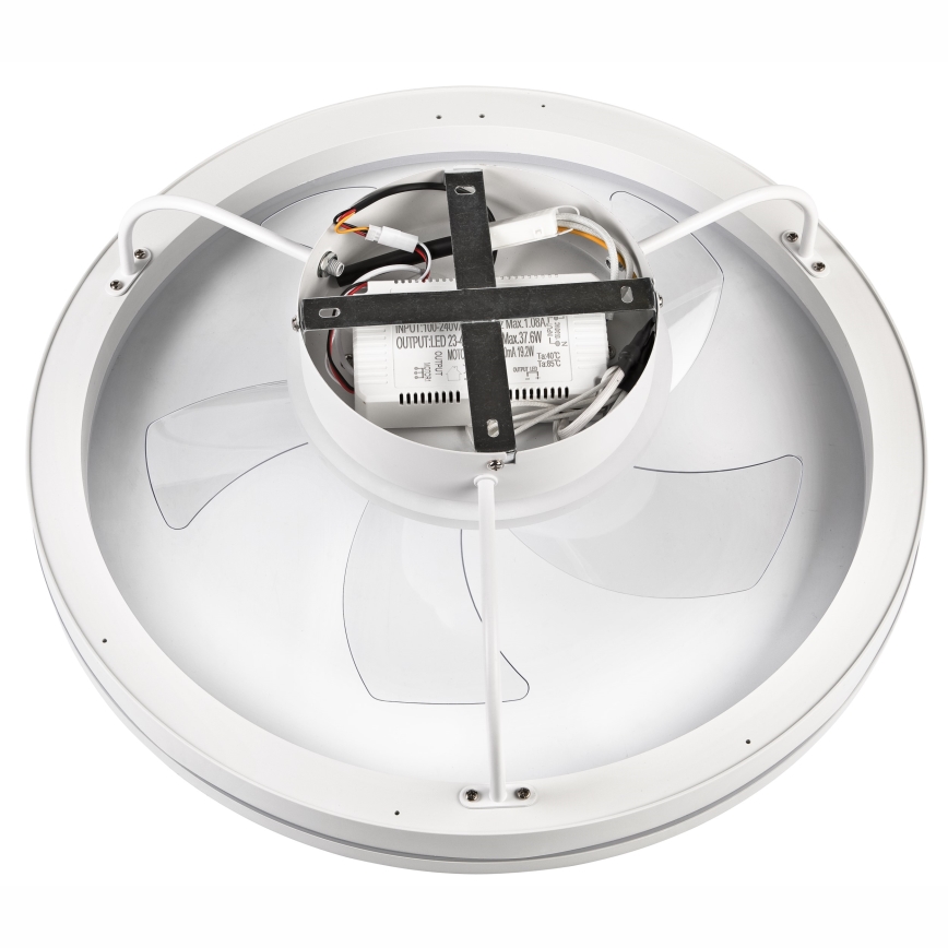 LED Prigušiva stropna svjetiljka s ventilatorom FARGO LED/37W/230V bijela + daljinski upravljač