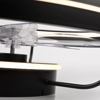 LED Prigušiva stropna svjetiljka s ventilatorom FARGO LED/37W/230V crna + daljinski upravljač