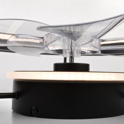 LED Prigušiva stropna svjetiljka s ventilatorom FARGO LED/37W/230V crna + daljinski upravljač