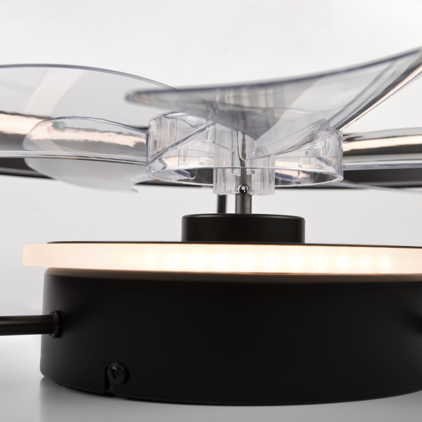 LED Prigušiva stropna svjetiljka s ventilatorom FARGO LED/37W/230V crna + daljinski upravljač