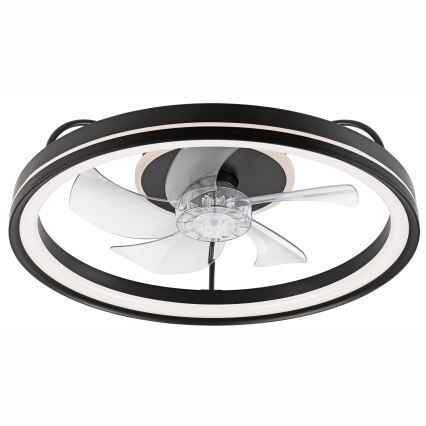 LED Prigušiva stropna svjetiljka s ventilatorom FARGO LED/37W/230V crna + daljinski upravljač