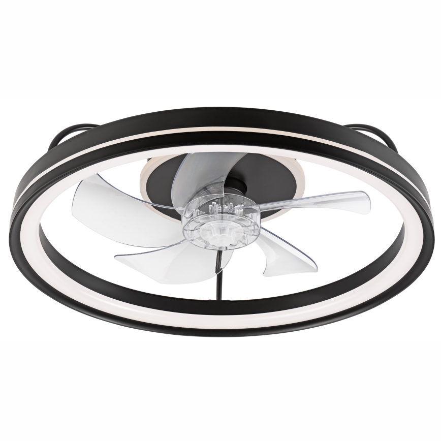 LED Prigušiva stropna svjetiljka s ventilatorom FARGO LED/37W/230V crna + daljinski upravljač