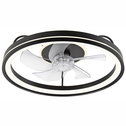 LED Prigušiva stropna svjetiljka s ventilatorom FARGO LED/37W/230V crna + daljinski upravljač