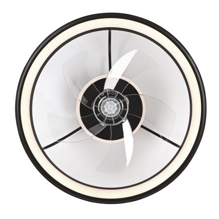 LED Prigušiva stropna svjetiljka s ventilatorom FARGO LED/37W/230V crna + daljinski upravljač