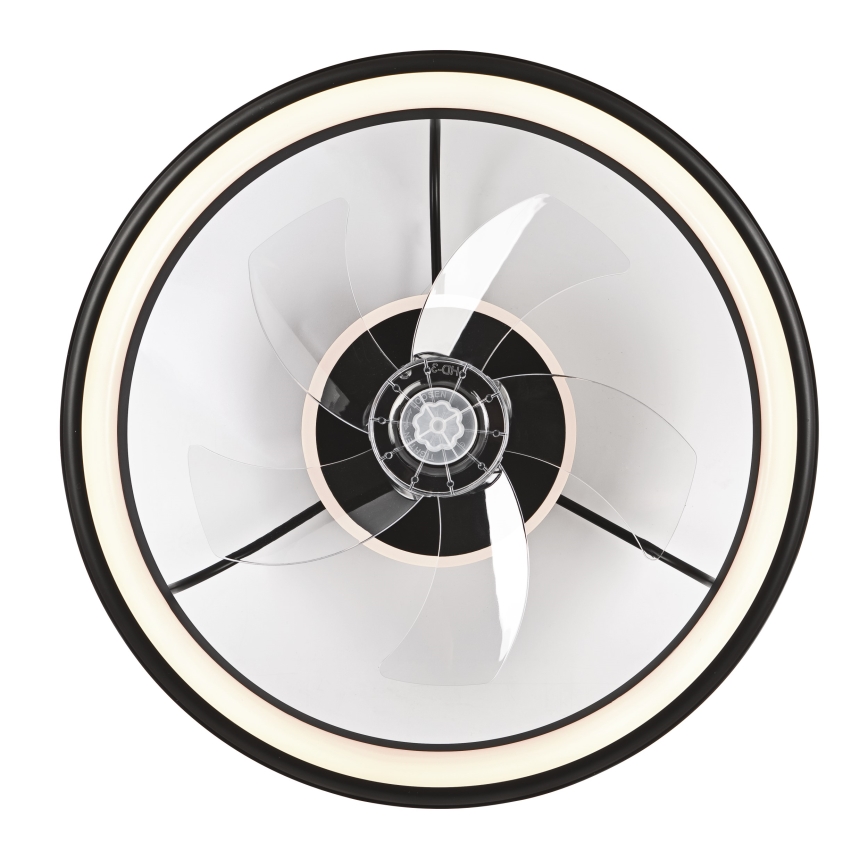 LED Prigušiva stropna svjetiljka s ventilatorom FARGO LED/37W/230V crna + daljinski upravljač