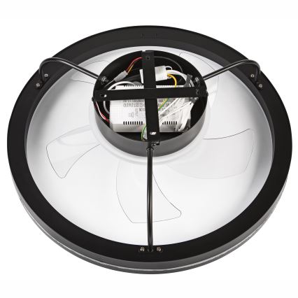 LED Prigušiva stropna svjetiljka s ventilatorom FARGO LED/37W/230V crna + daljinski upravljač