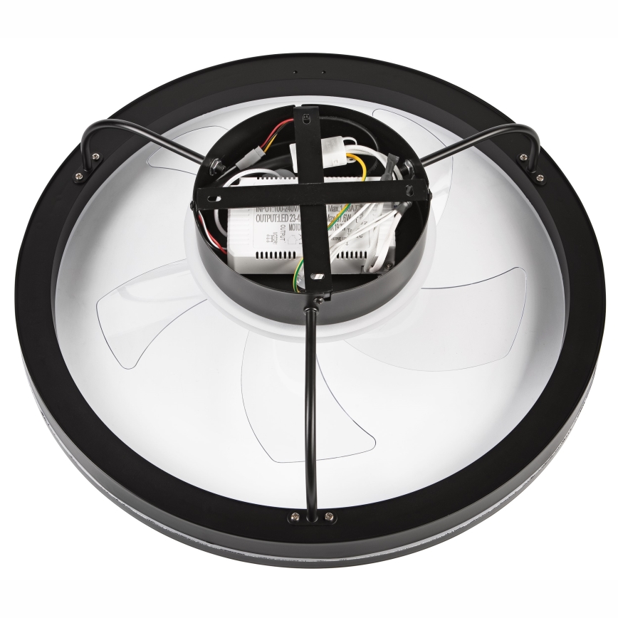 LED Prigušiva stropna svjetiljka s ventilatorom FARGO LED/37W/230V crna + daljinski upravljač