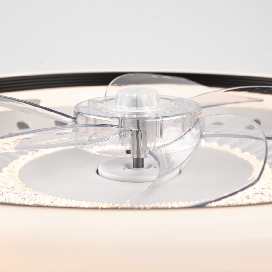 LED Prigušiva stropna svjetiljka s ventilatorom GEMMA LED/37W/230V bijela + daljinski upravljač