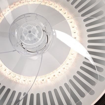 LED Prigušiva stropna svjetiljka s ventilatorom GEMMA LED/37W/230V bijela + daljinski upravljač