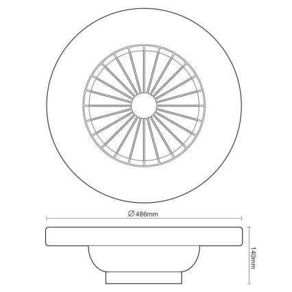 LED Prigušiva stropna svjetiljka s ventilatorom OPAL LED/48W/230V 3000-6500K + daljinski upravljač