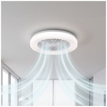 LED prigušivo stropno svjetlo s ventilatorom VENTELUX LED/24W/230V 3000/4000/6500K promjer 45 cm bijelo + daljinski upravljač