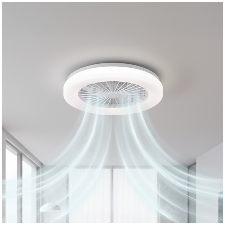 LED prigušivo stropno svjetlo s ventilatorom VENTELUX LED/24W/230V 3000/4000/6500K promjer 45 cm bijelo + daljinski upravljač