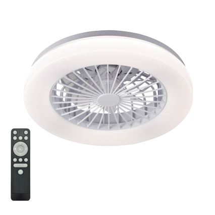 LED prigušivo stropno svjetlo s ventilatorom VENTELUX LED/24W/230V 3000/4000/6500K promjer 45 cm bijelo + daljinski upravljač